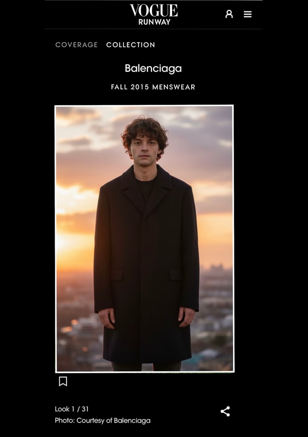 46/ 발렌시아가 15FW 런웨이 브라이튼 코트 자켓 상품이미지2