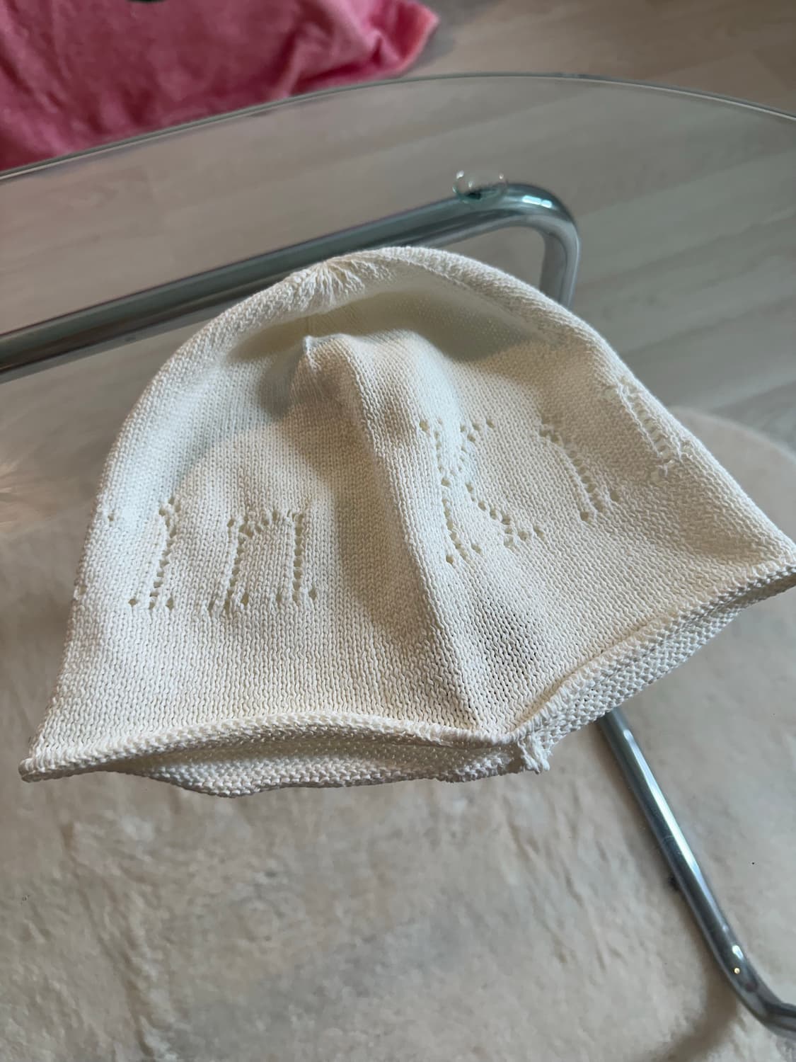 마뗑킴 LOGO PUNCHING BEANIE IN WHITE 상품이미지2