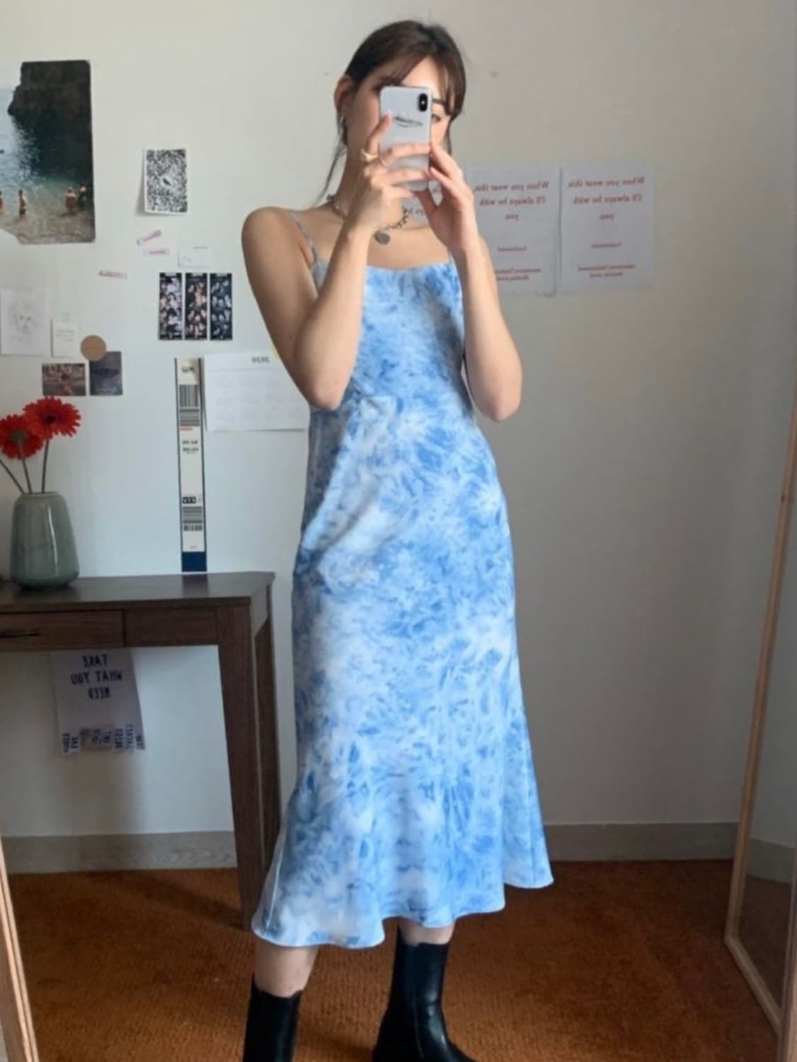 (새상품) 루루서울 홀리데이 롱 나염 드레스 블루 상품이미지1