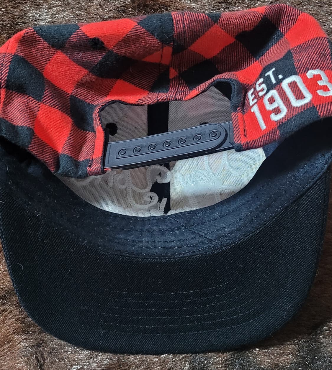 MLB(뉴욕 양키스)레드&블랙 체크 패턴 야구모자 상품이미지5