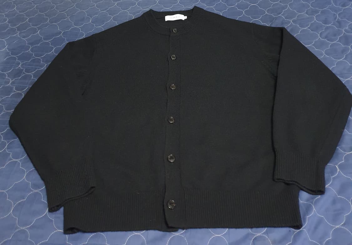 유니온블루 솔리드 크롭 울 가디건 블랙 (XXL) 상품이미지3