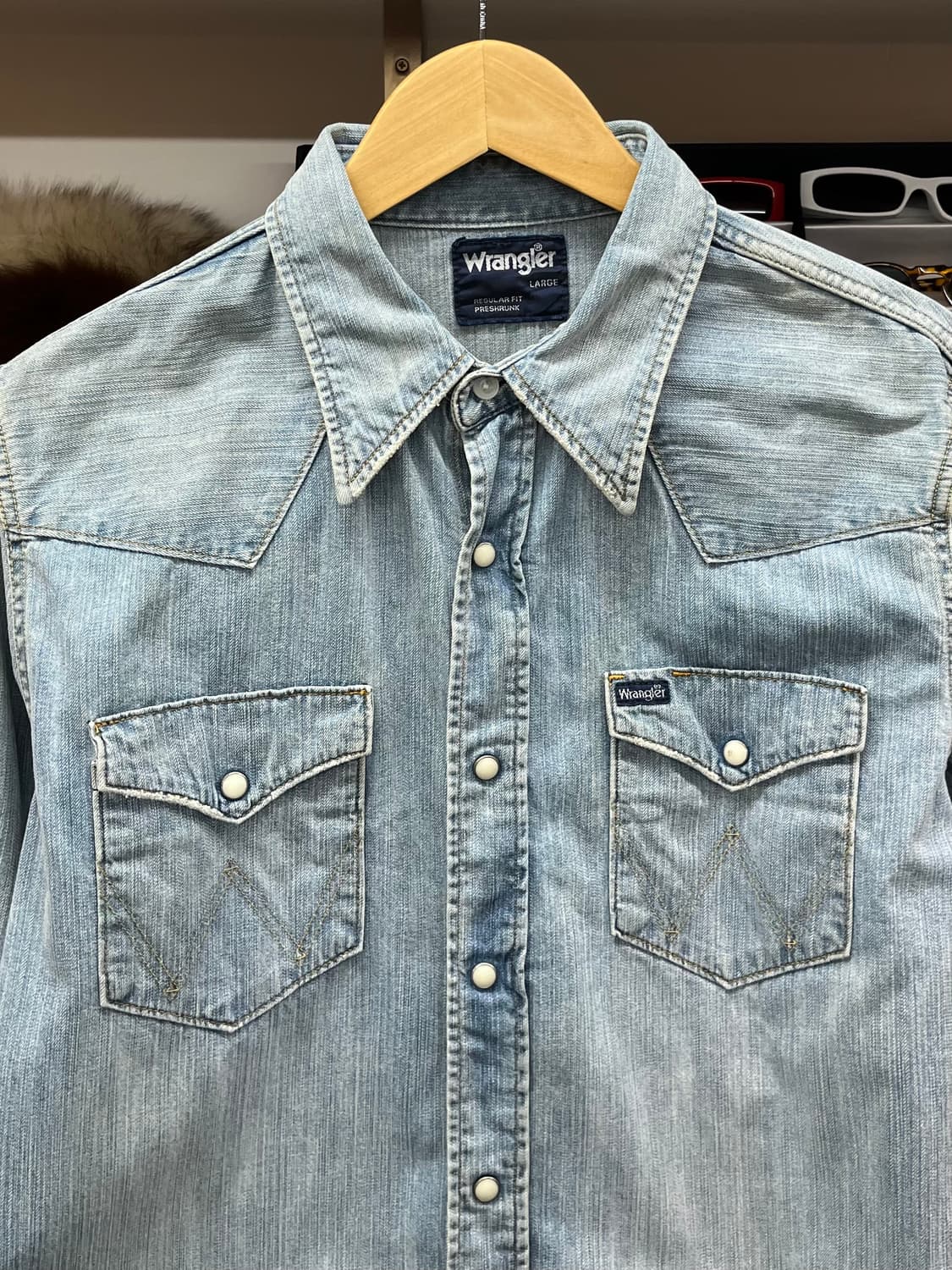 [95] 랭글러 데님 웨스턴 셔츠 L  상품이미지2