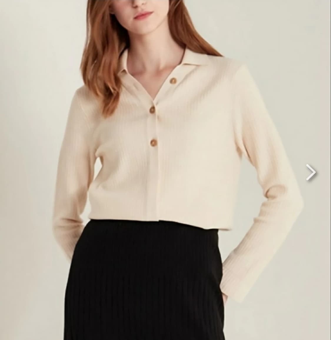 한섬 SJSJ 리브드 카라 니트 가디건 F사이즈 상품이미지1