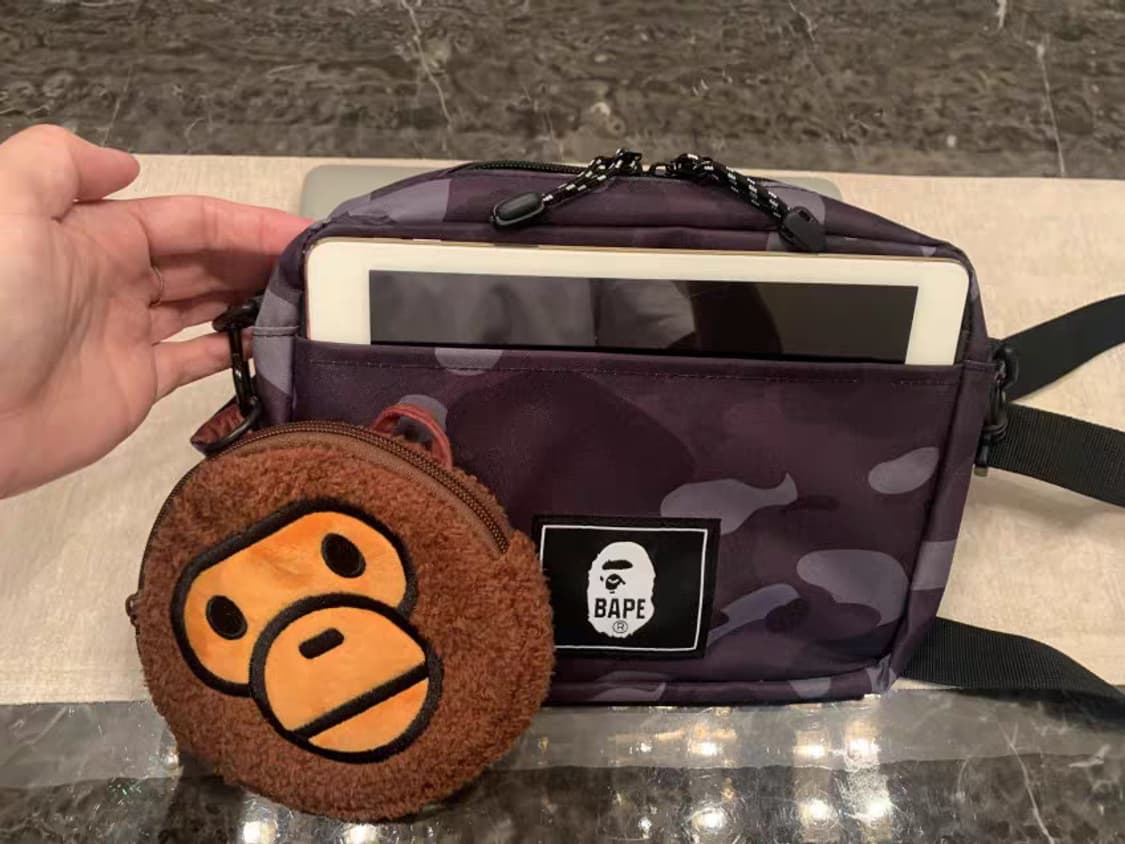 베이프 블랙 카모 사각 숄더백 사이드백 + 마일로 동전 지갑 상품이미지3
