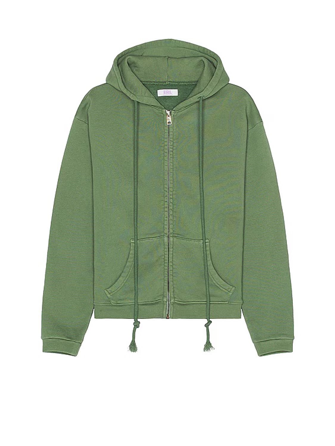 [L] ERL 크롭 후드집업 그린 상품이미지1