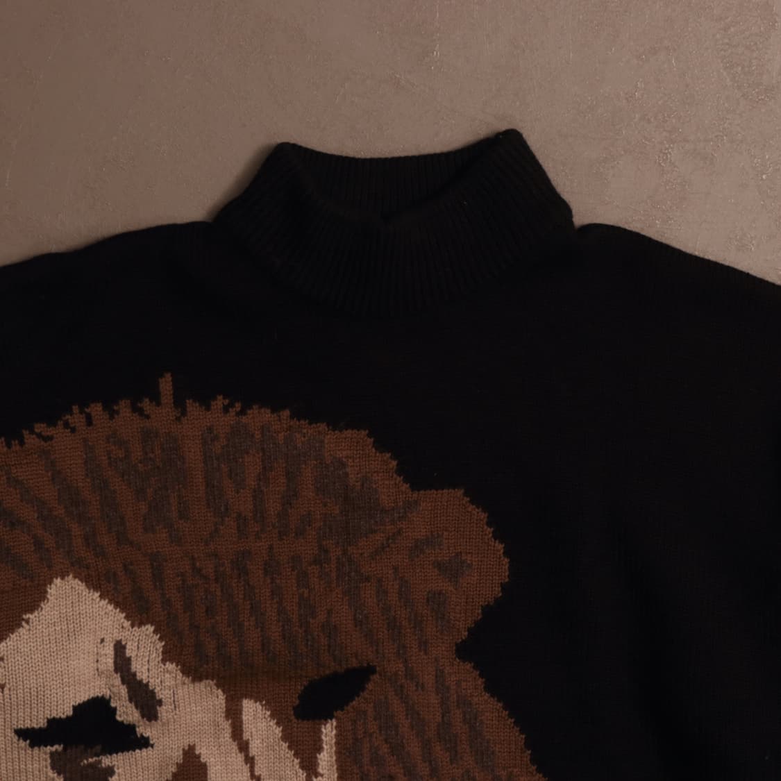 일본빈티지 애니멀 자수 아크릴 니트 A1742 상품이미지2