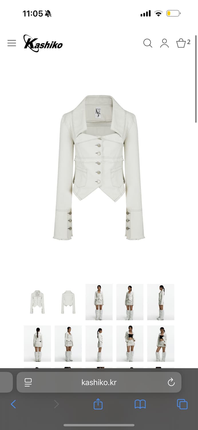 [새상품] 카시코 데님 자켓 화이트  상품이미지2