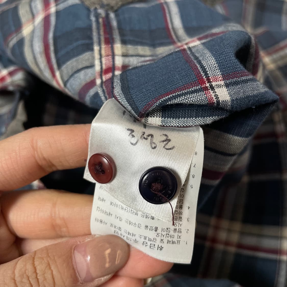 시리즈 네이비 레드 체크 패턴 긴팔 셔츠 105 상품이미지8