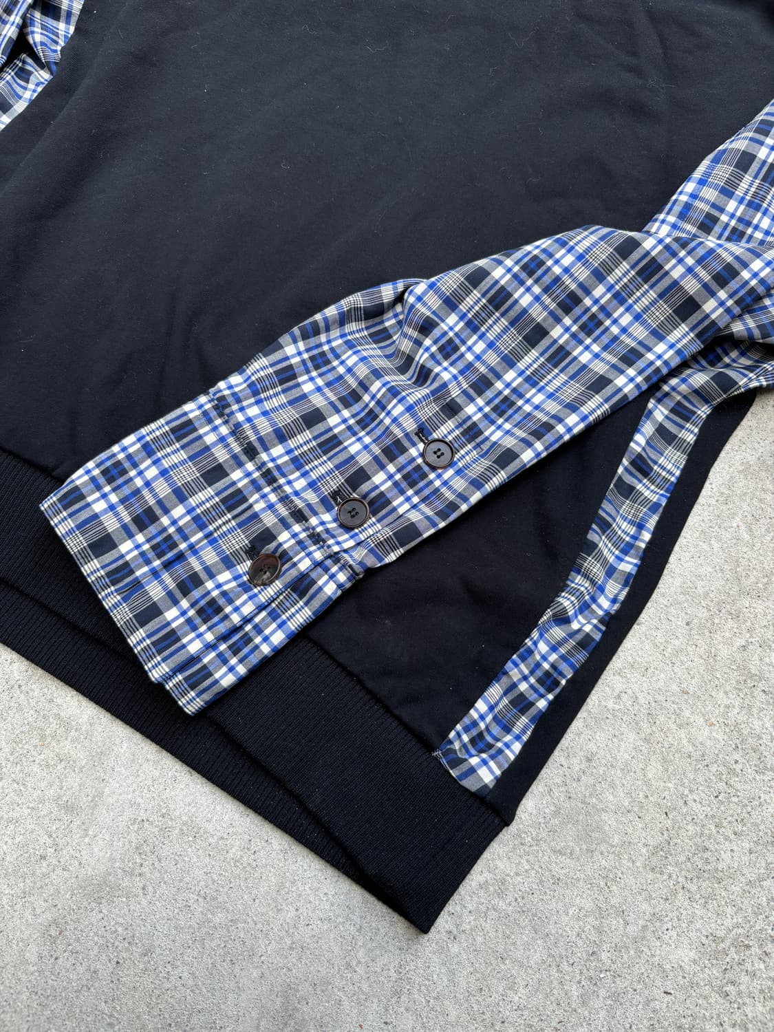 솔리드옴므 체크 배색 맨투맨 상품이미지7