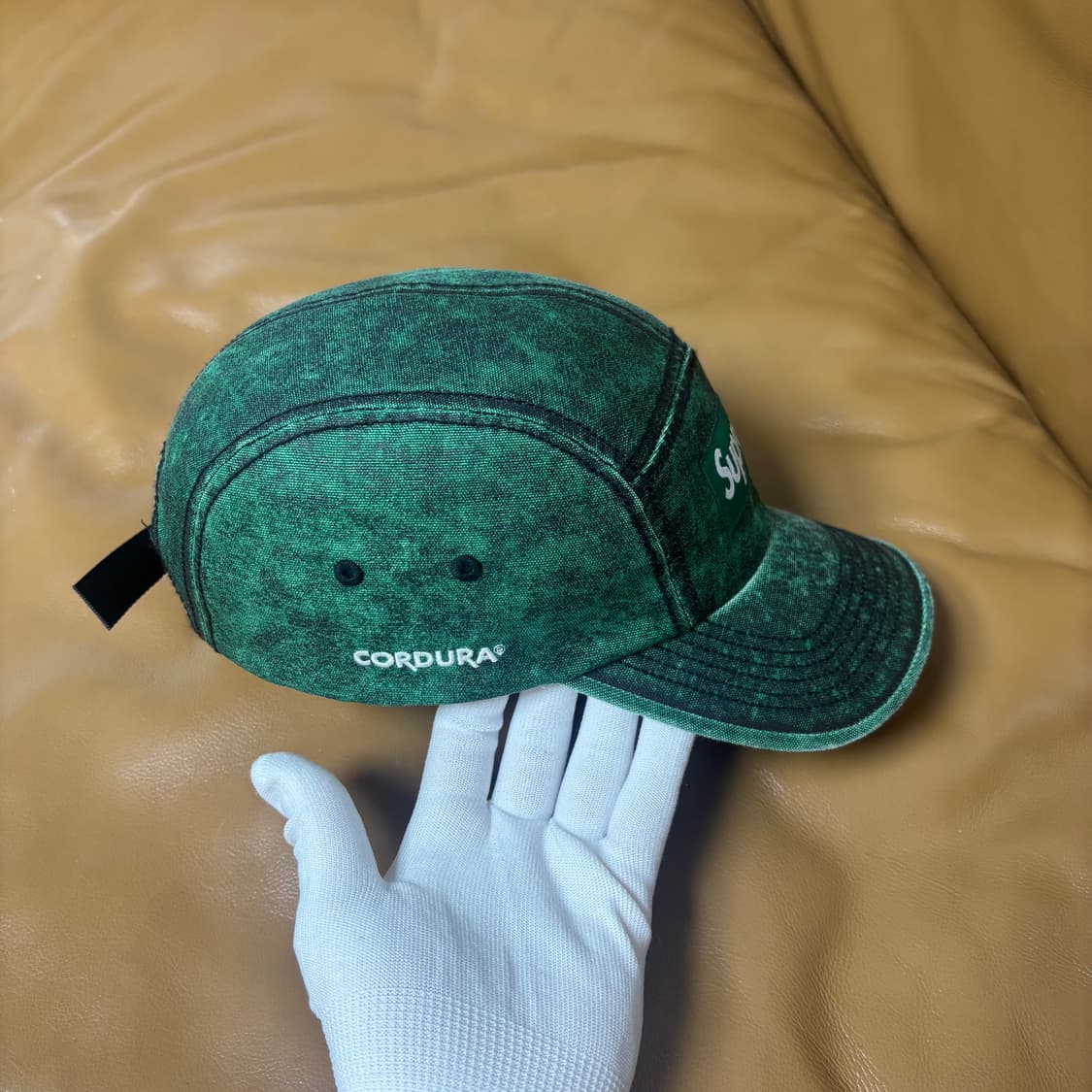 슈프림 캠프캡 모자 박스로고 코듀라 워시드 다크 그린 상품이미지3