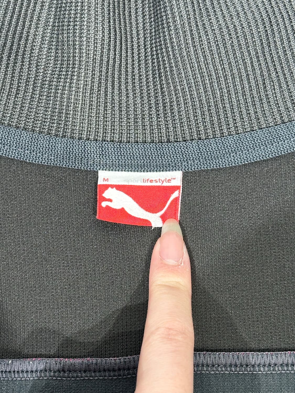 푸마 차콜 핑크 스몰 로고 트랙탑 져지 M 상품이미지7