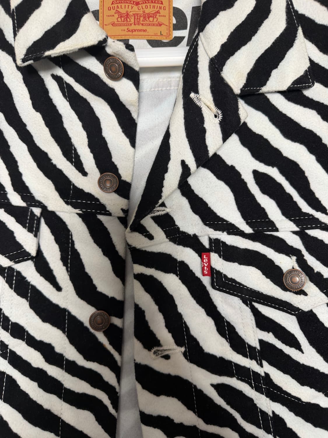 슈프림 x 리바이스 지브라 트러커자켓 (라지) 상품이미지4