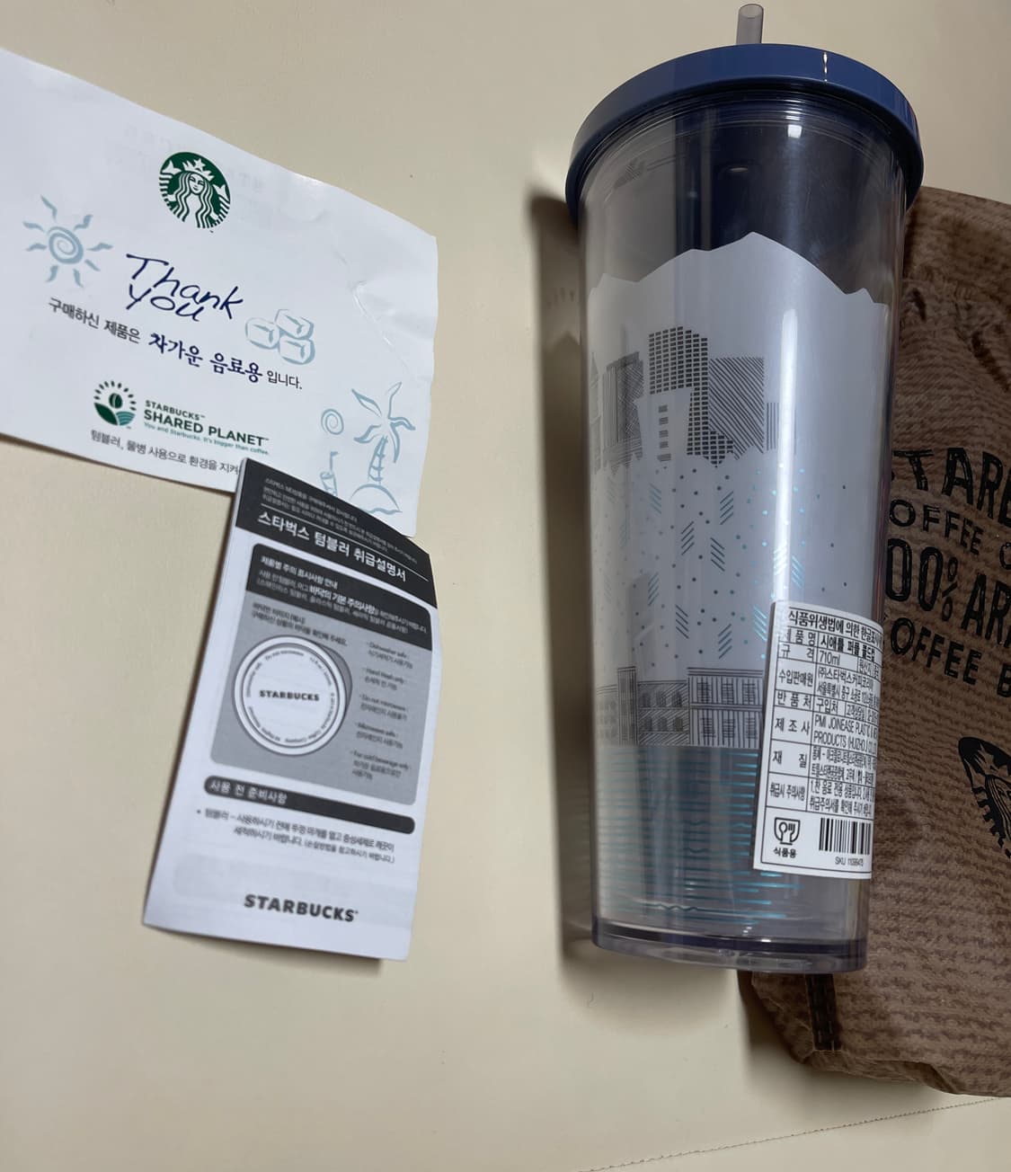 새상품)스타벅스 2019 한정판 시애틀 퍼플 콜드컵 상품이미지3