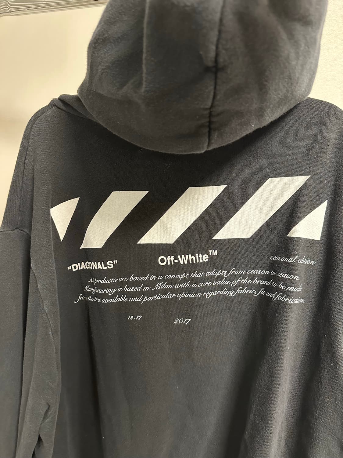 오프화이트 "01" 다이아고널 후드티 XL 상품이미지6