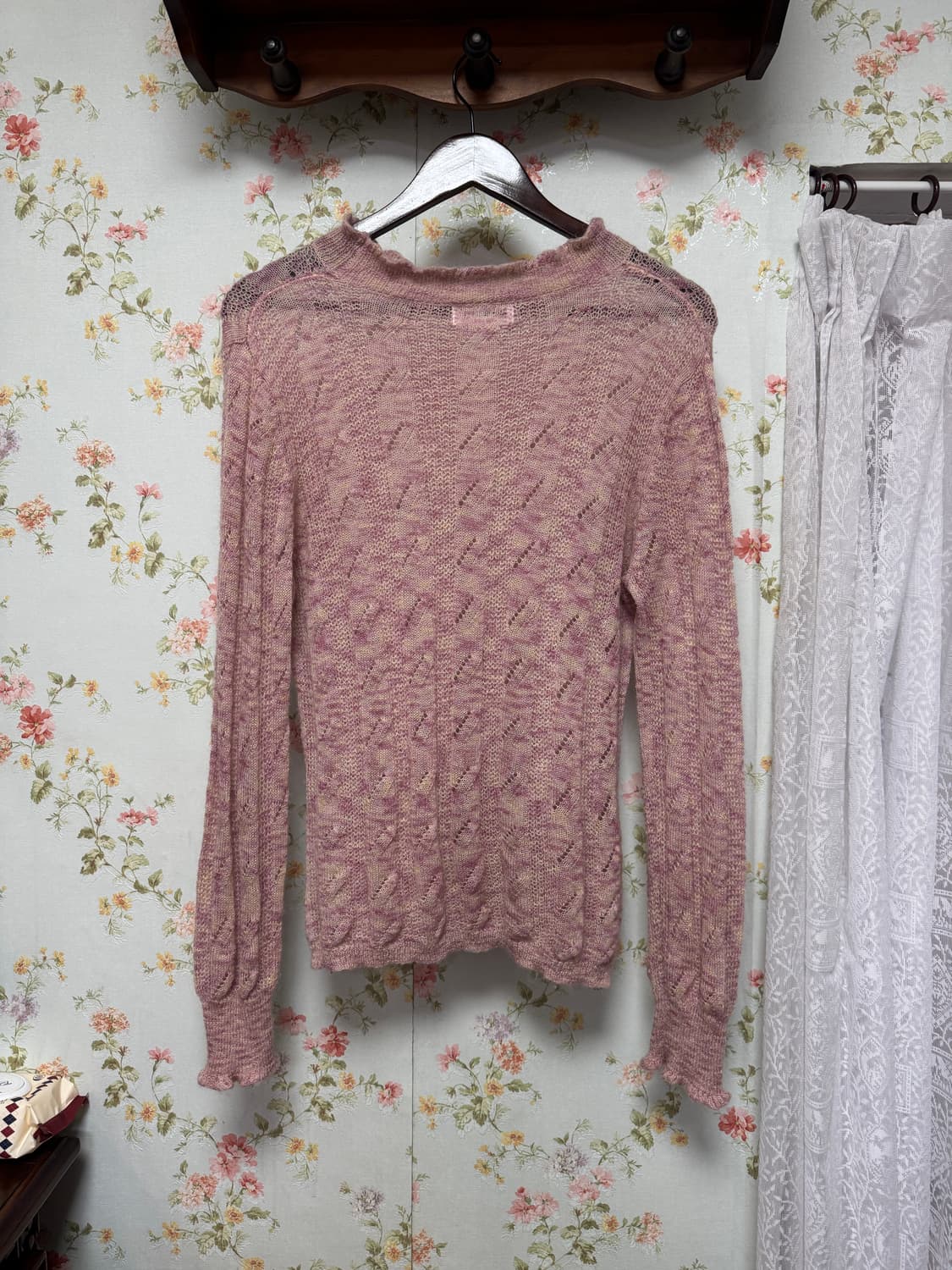 핑크 그물 니트 상품이미지2