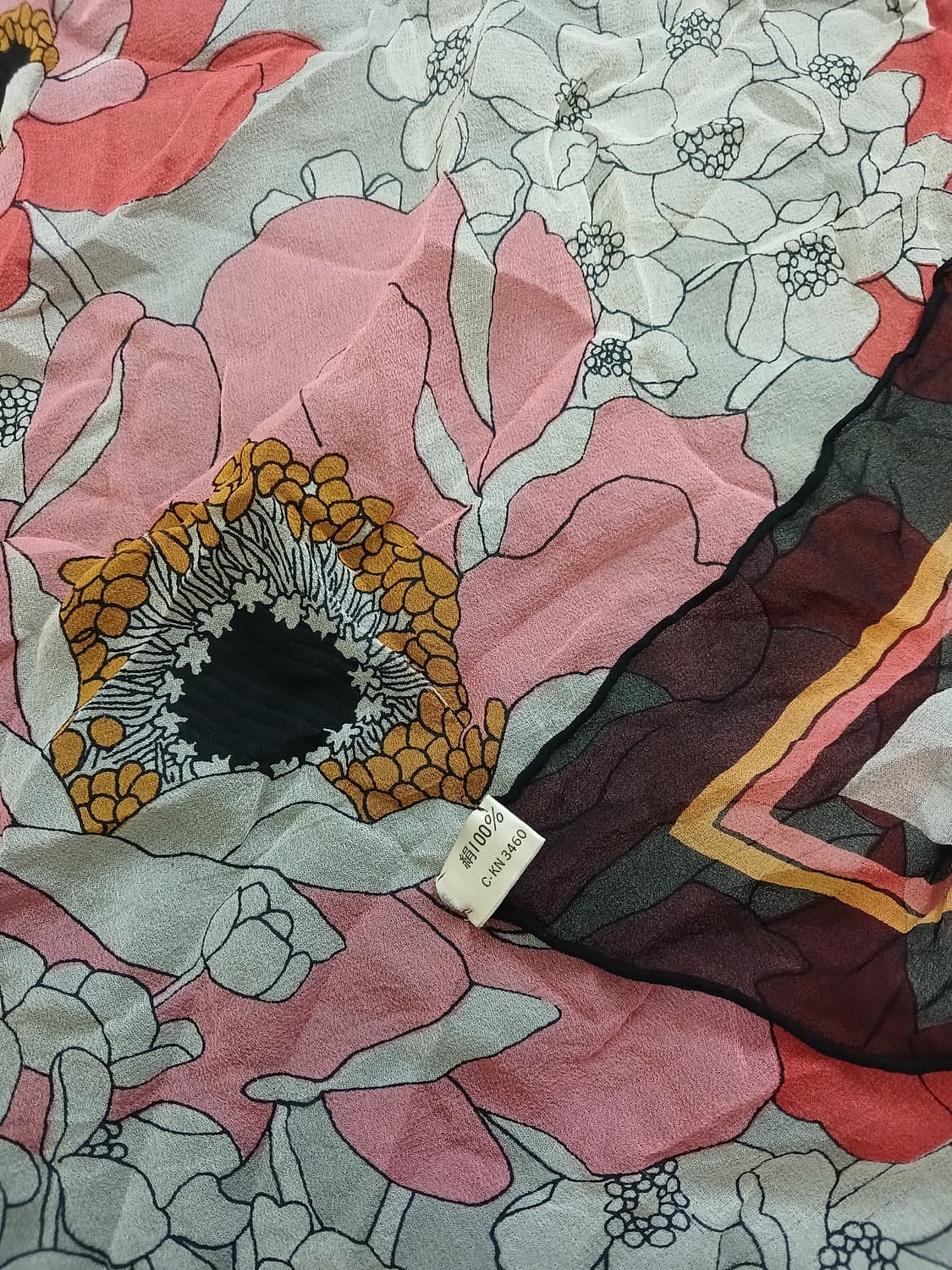 빈티지 플라워 실크 스카프 상품이미지2