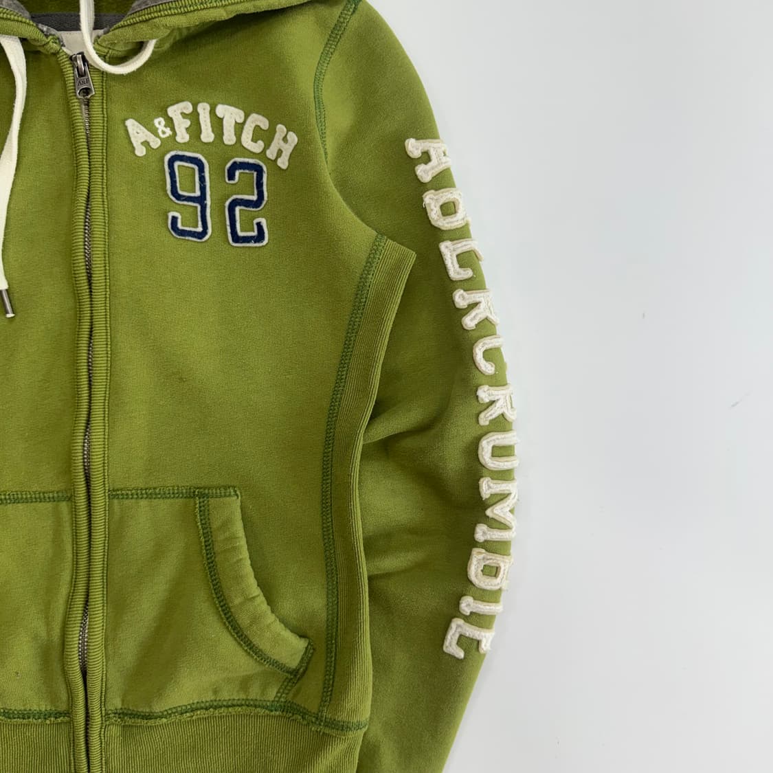 Abercrombie 아베크롬비 사이드로고 그린 후드집업 상품이미지6
