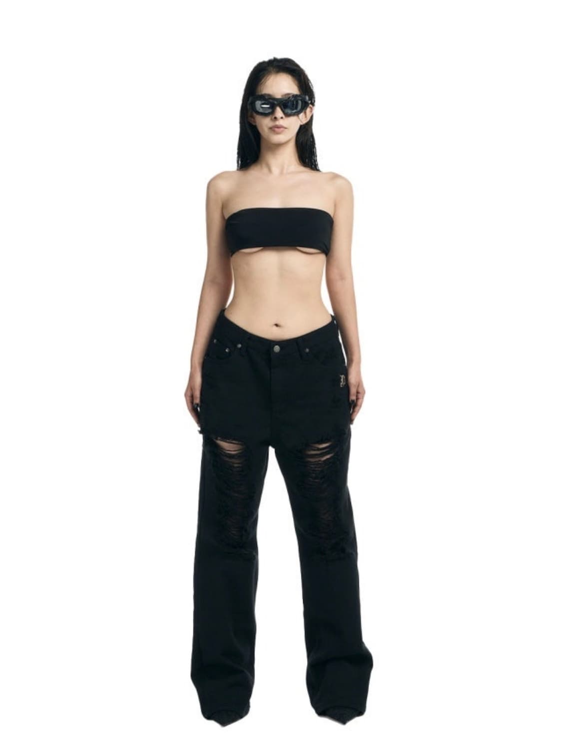 오도어 Black damage jean 데미지 진 팬츠 상품이미지1