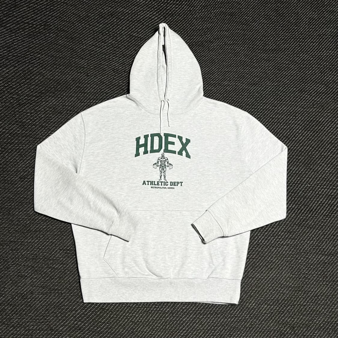 [L] Hdex 에이치덱스 컴프레이션 멜란지 화이트 후드티 상품이미지1