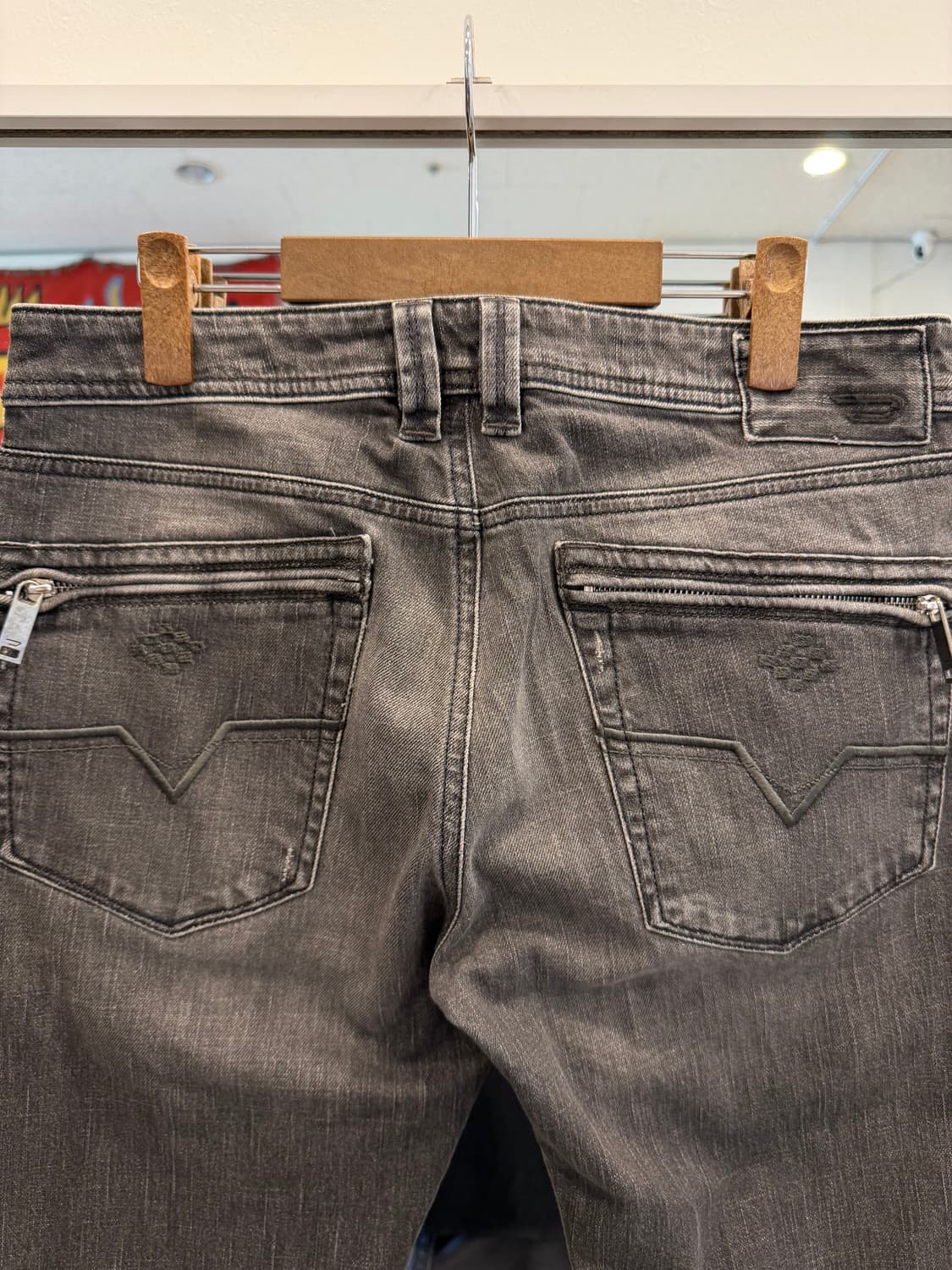 00s Diesel 디젤 YARIK B 흑청 데님 팬츠 (33inch) 상품이미지6