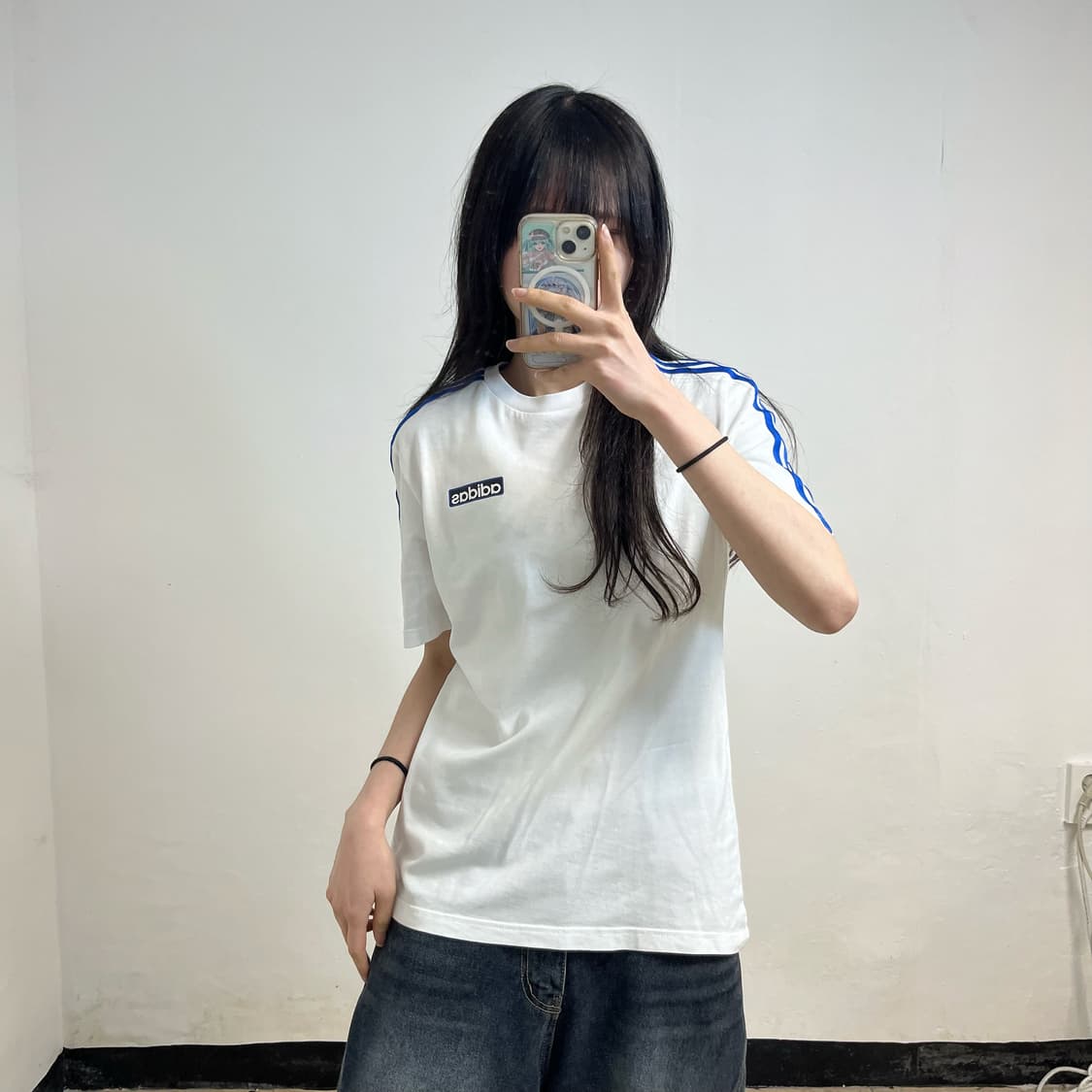 Adidas blue color block t-shirt 상품이미지1