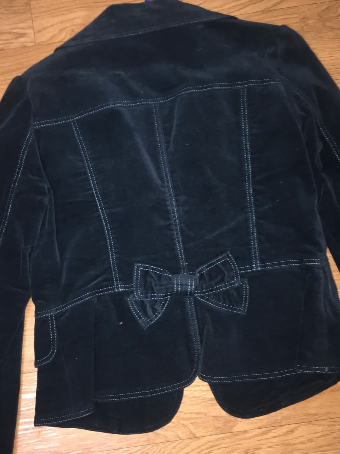 y2k 긱시크 백리본 벨벳 자켓 상품이미지3