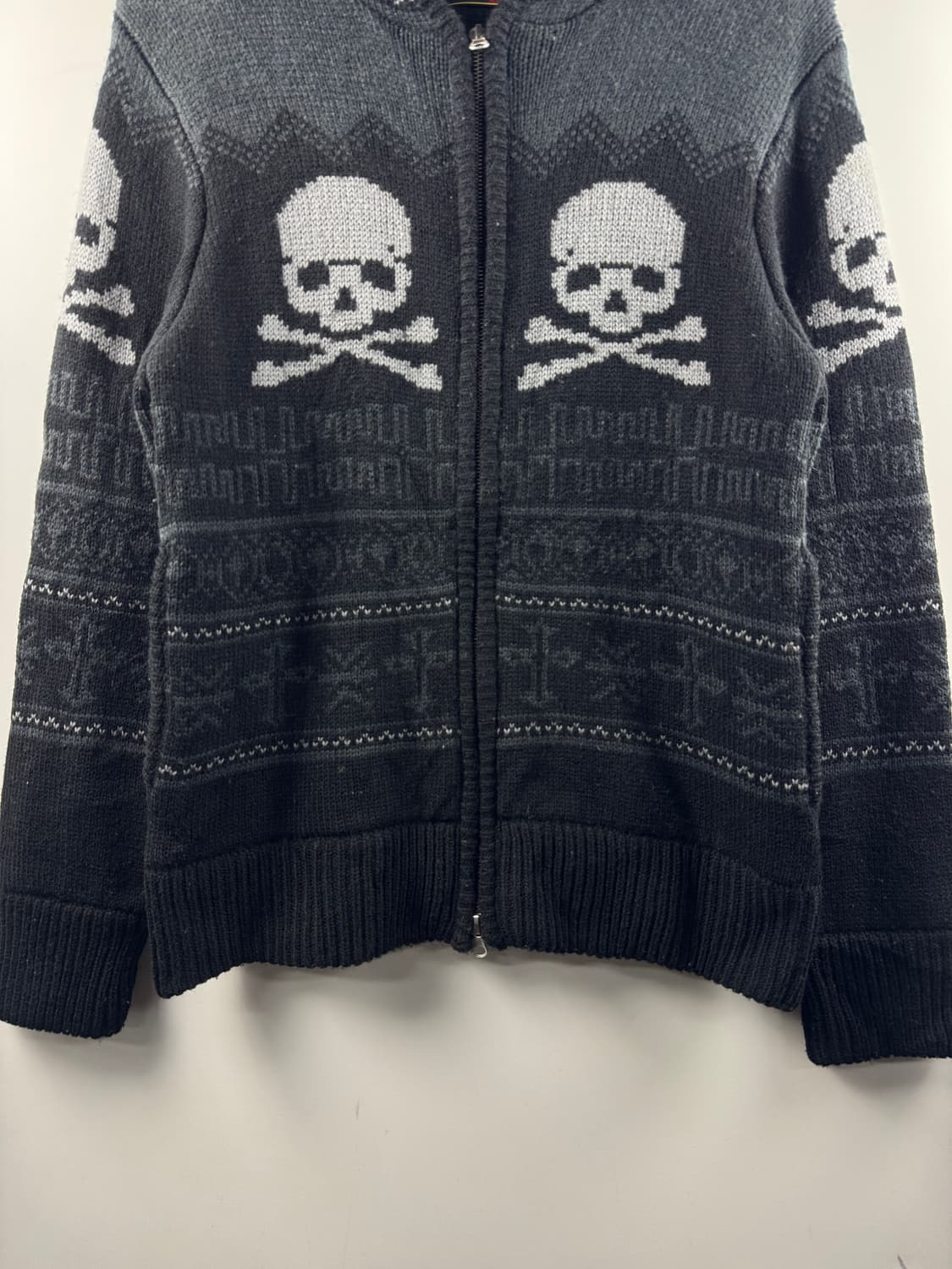 JPN 스컬 패턴 헤비니트1806 상품이미지3