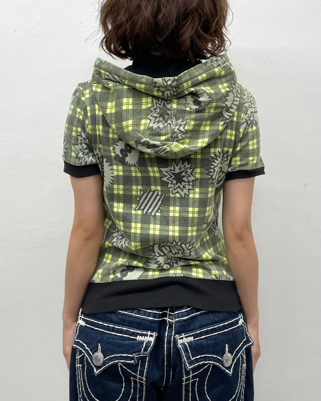 Horseballoon  Checkered Hoodie T-shirt 상품이미지3
