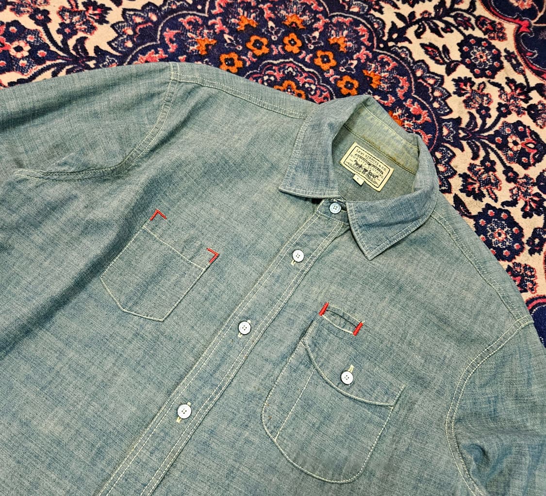 리바이스(Levis) 00's 빈티지 녹진 워시드 롤업 셔츠 L size 상품이미지2