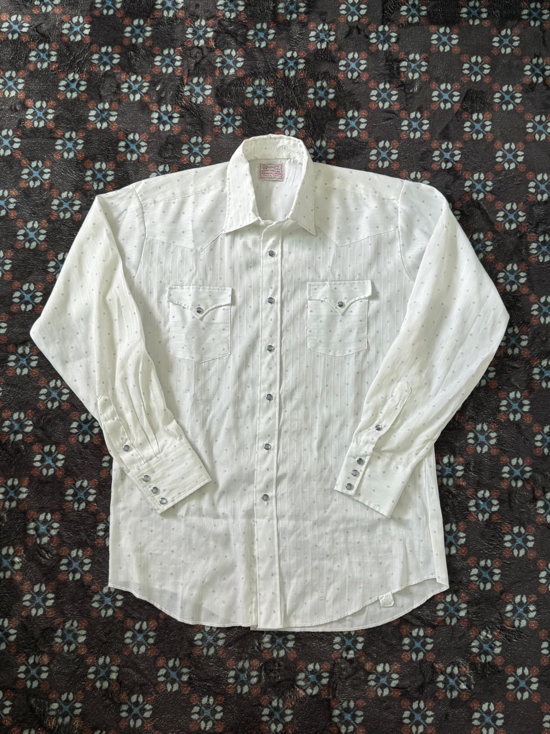 70s HbarC 화이트 웨스턴셔츠 USA 상품이미지1