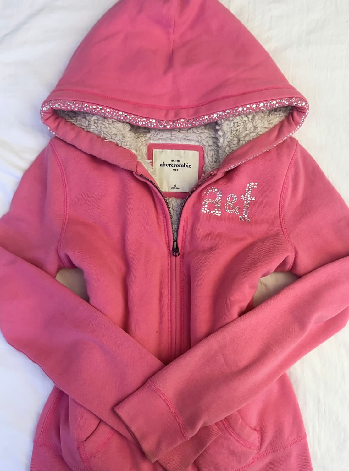 아베크롬비 큐빅 울프죠 핑크 후드집업 y2k S 상품이미지1