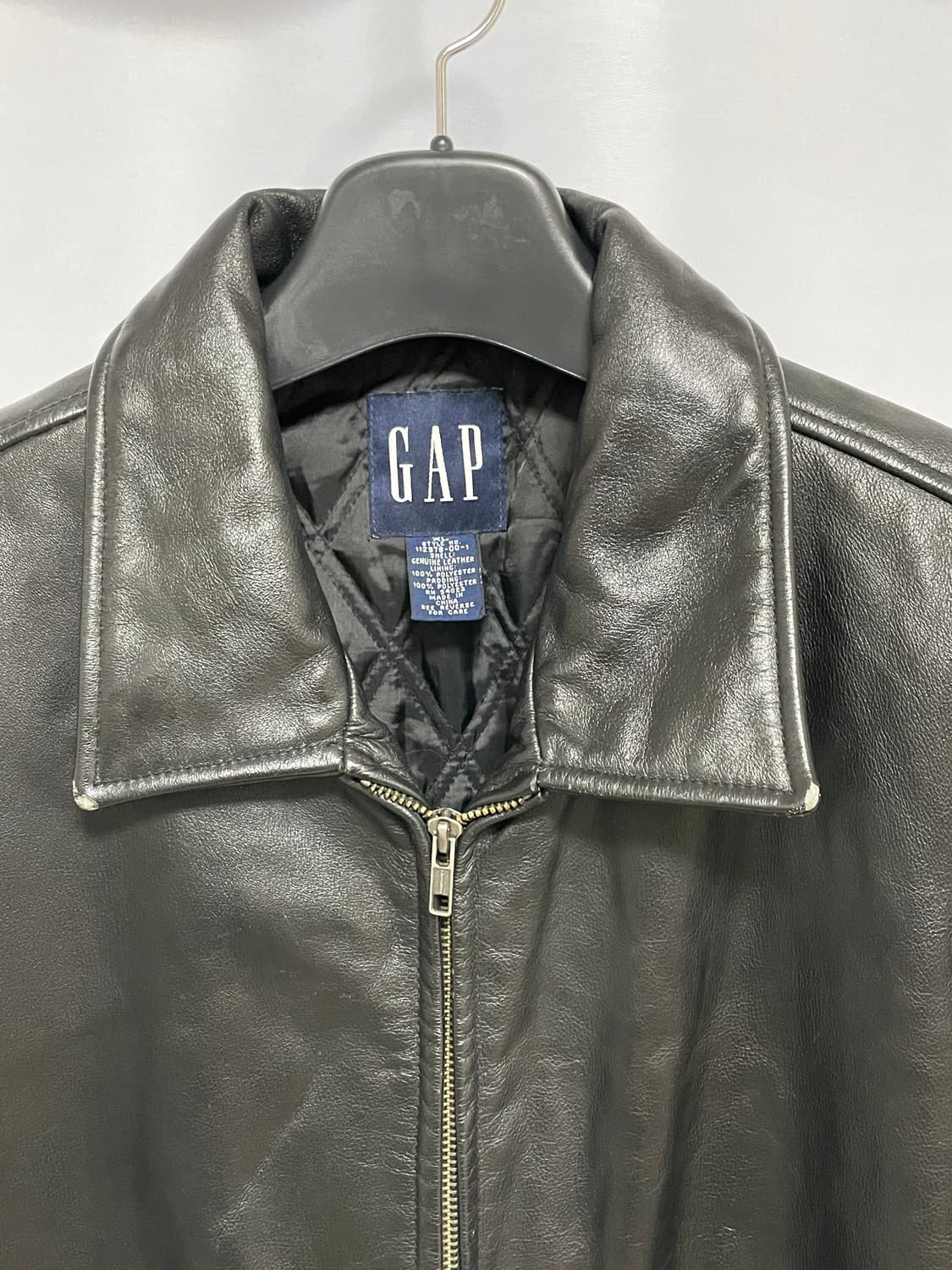 [D.O Archives] 90s 올드갭 레더 싱글라이더자켓 블랙(XL) 상품이미지2