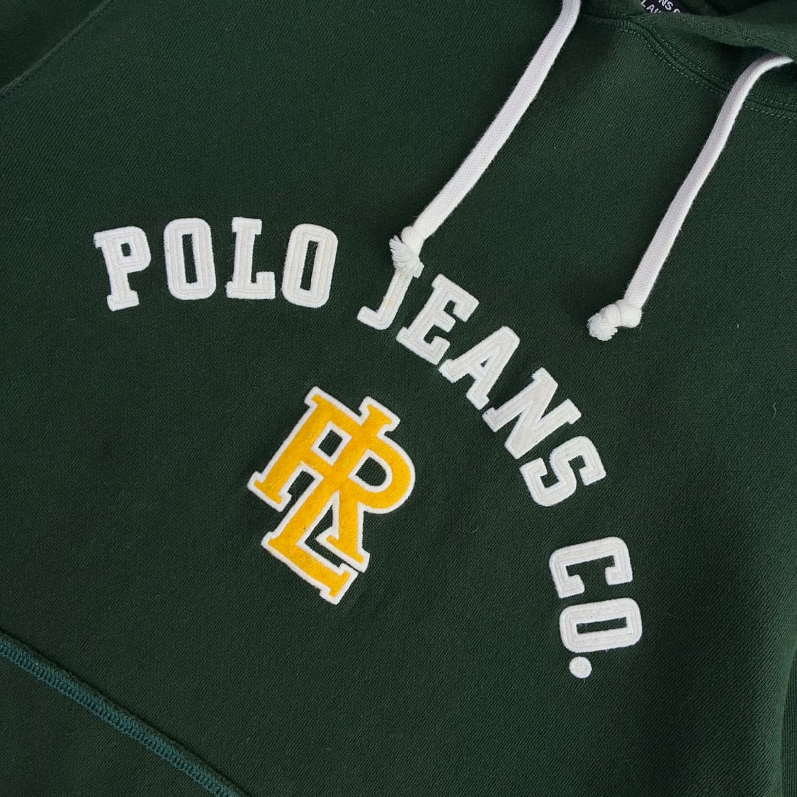 Polo  폴로 랄프로렌 진스 90,s 스팰 자수 그린 후드티 상품이미지3