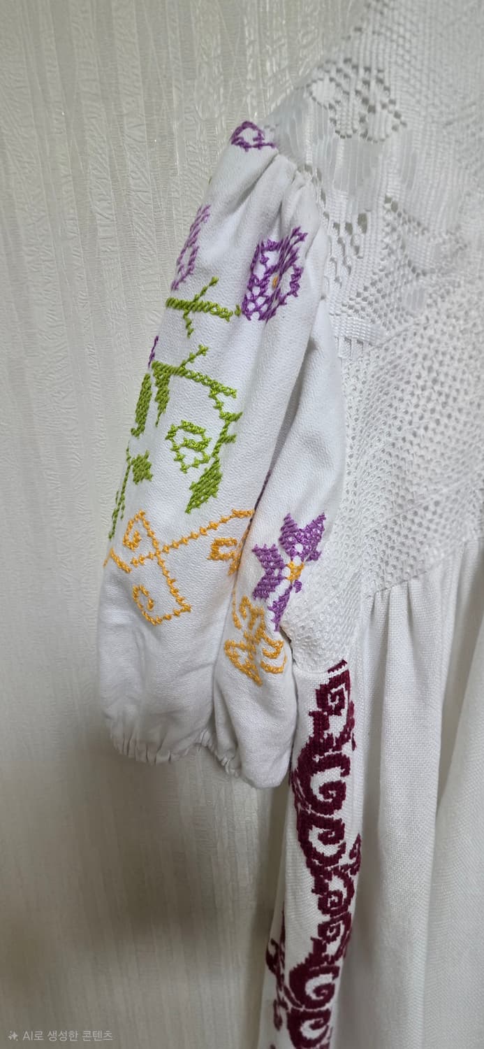 빈티지 아워 스퀘어넥 반팔 자수 블라우스 상품이미지3