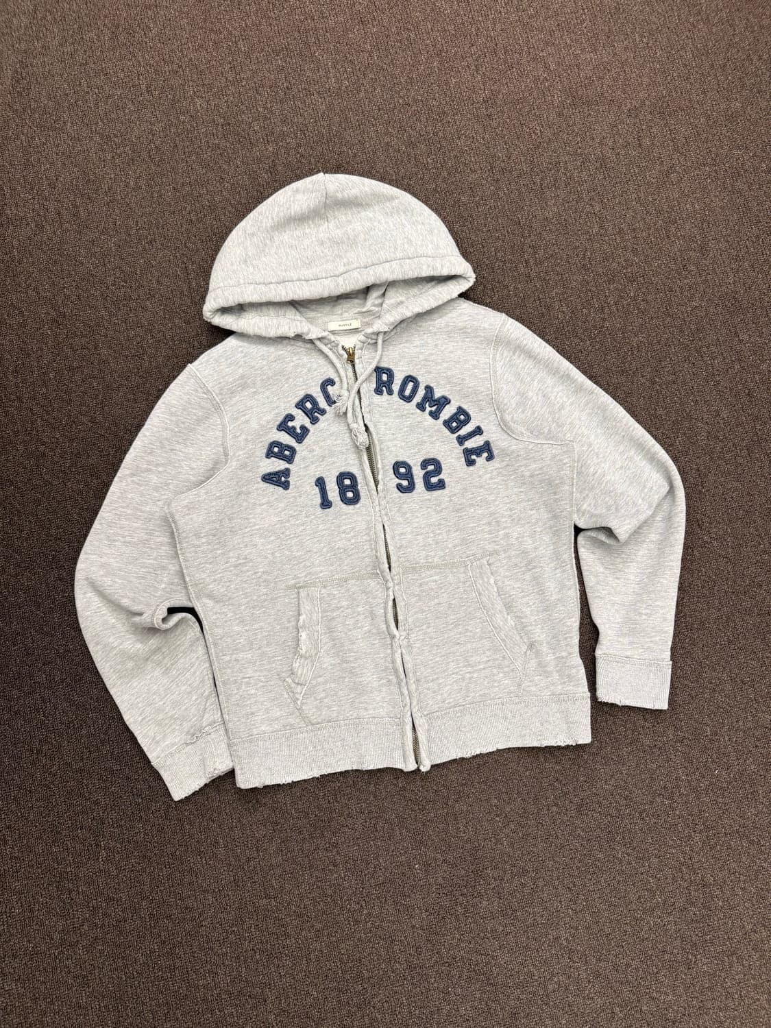 M아베크롬비 빈티지 패치 그레이 후드집업 상품이미지1