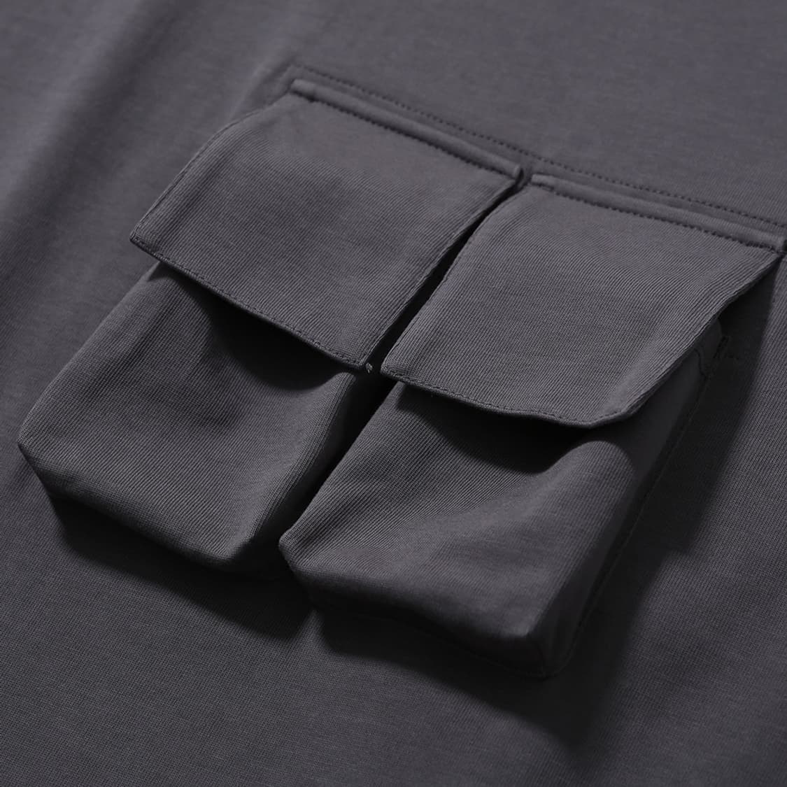 모이프 매거진 포켓 롱슬리브 긴팔 티셔츠 차콜 3사이즈 상품이미지6