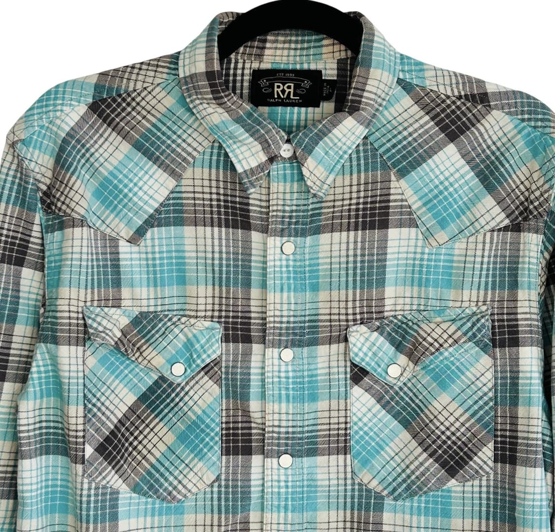 RRL 더블알엘 슬림핏 플레이드 트윌 웨스턴 셔츠 상품이미지2