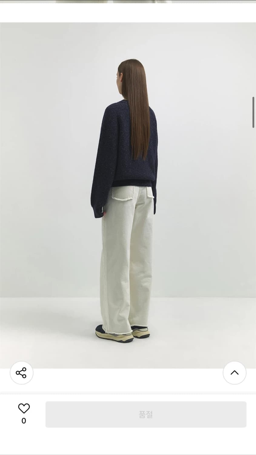 아웃셀 풀오버 니트 네이비 새상품 (154000원) 상품이미지2