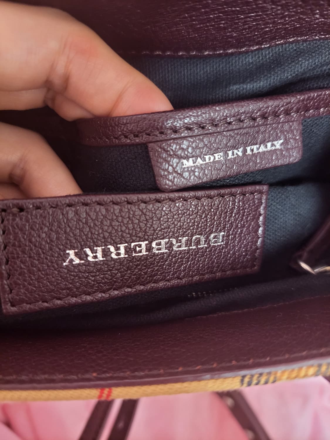 정품)급처새상품급!버버리 체크 스몰 배너백 크로스백 토트백 가방 상품이미지7