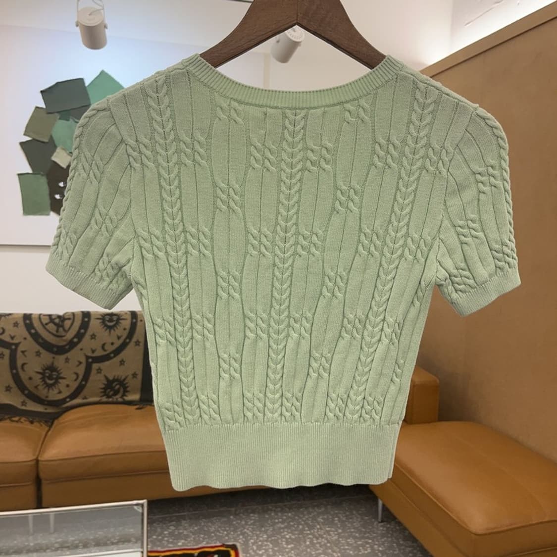 키르시 키치 체리로고 피스타치오 그린 반팔 니트 1 C07604 상품이미지4