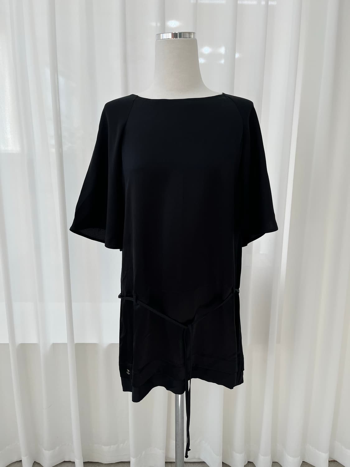 샤넬 블랙 실크 블라우스 36 상품이미지1