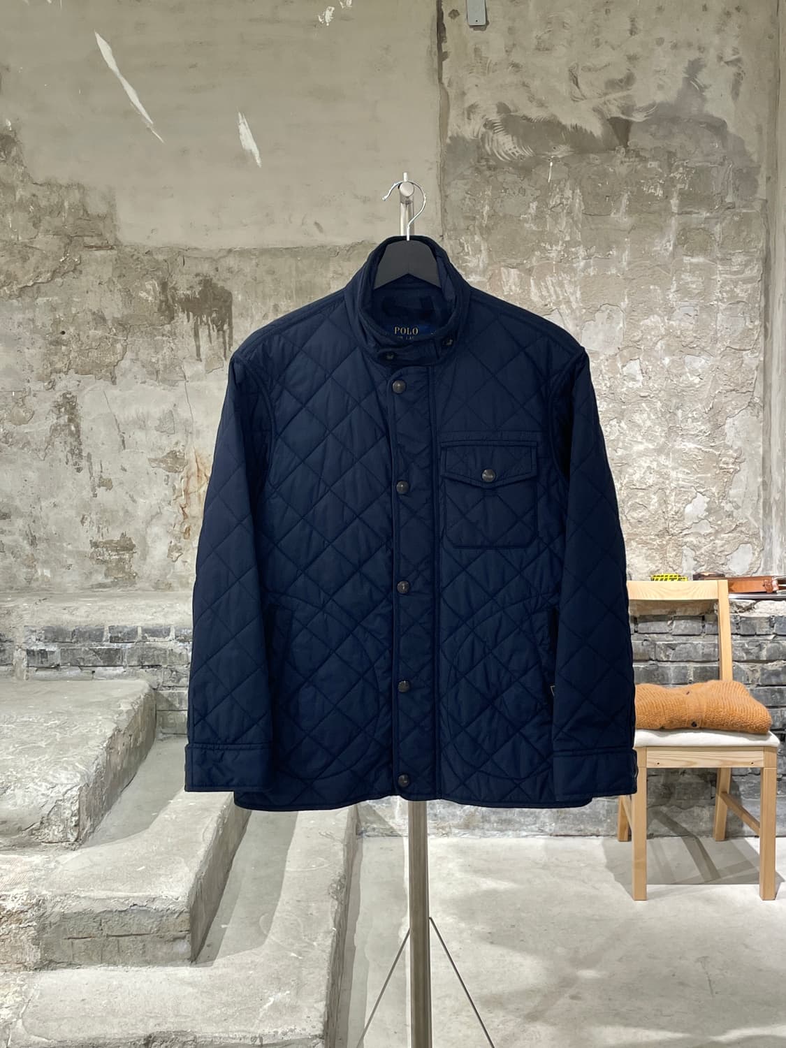 폴로 랄프로렌 딥 네이비 싱글 포켓 나일론 퀼팅 자켓 상품이미지1