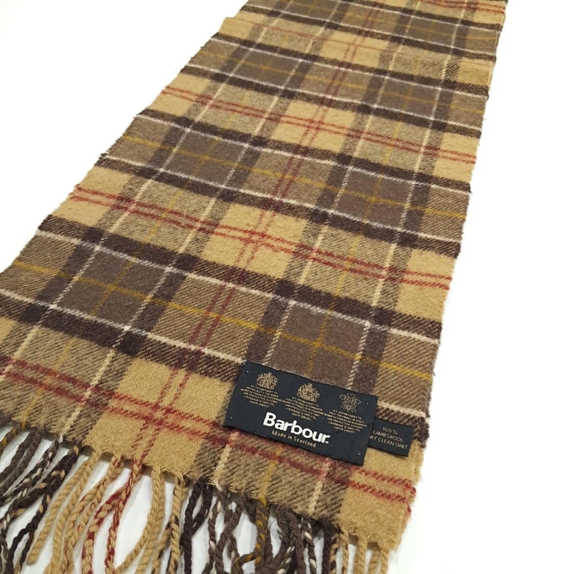 MX328 바버 브라운 타탄체크 램스울 목도리 머플러 상품이미지2