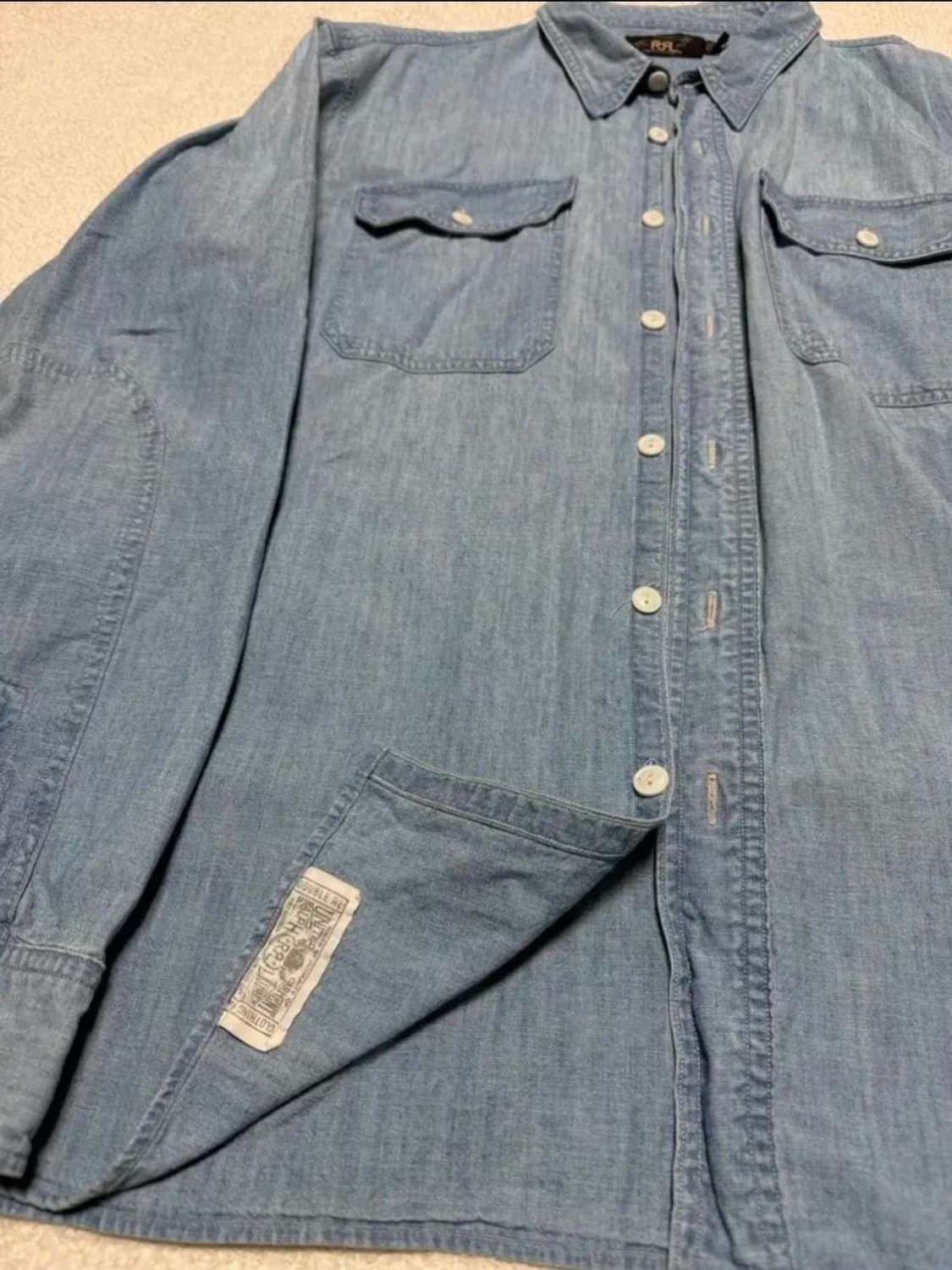 RRL 더블알엘 인디고 샴브레이 셔츠 XL / 연청 / 워크셔츠 / 정품 상품이미지6