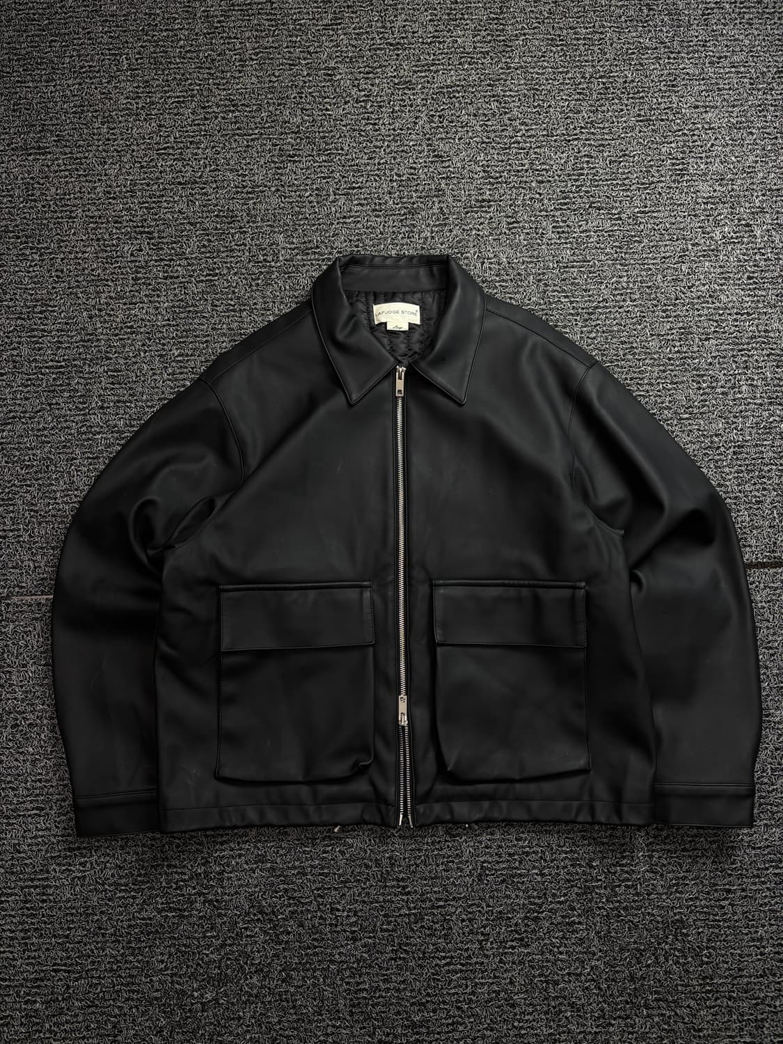 라퍼지스토어 버핑 레더 블랙 해링턴 자켓 블랙 1919 상품이미지2