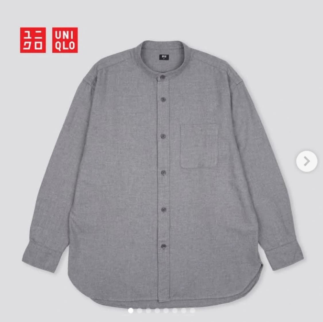 유니클로 플란넬 셔츠 스탠드 밴드 차이나 카라 상품이미지1