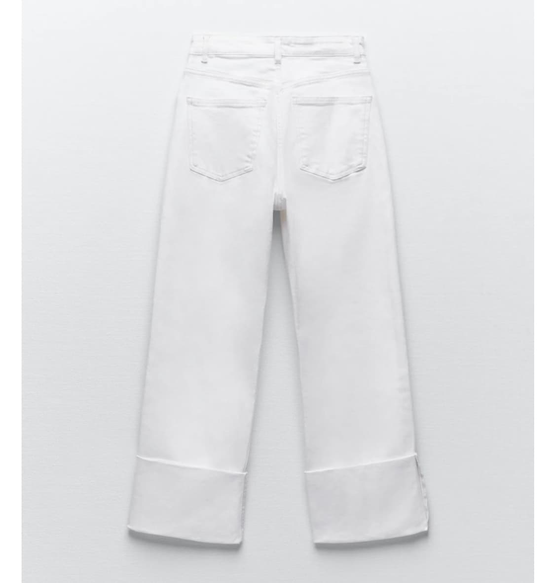 자라 하이웨이스트 밑단롤업 오가닉코튼 화이트진 (36) 상품이미지2