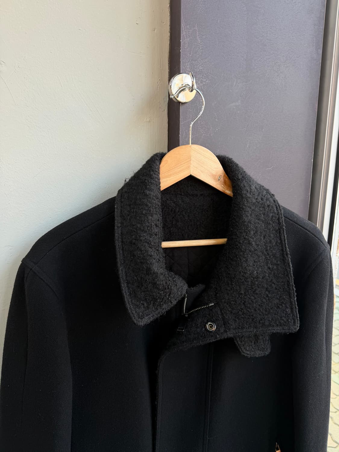 100/ 시스템옴므 캐시미어 블렌딩 시어링 패딩코트 상품이미지3