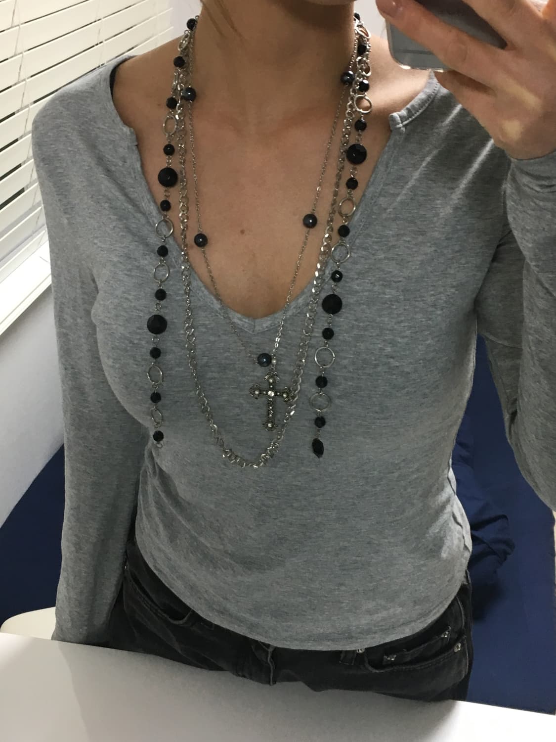 layered cross necklace 상품이미지1