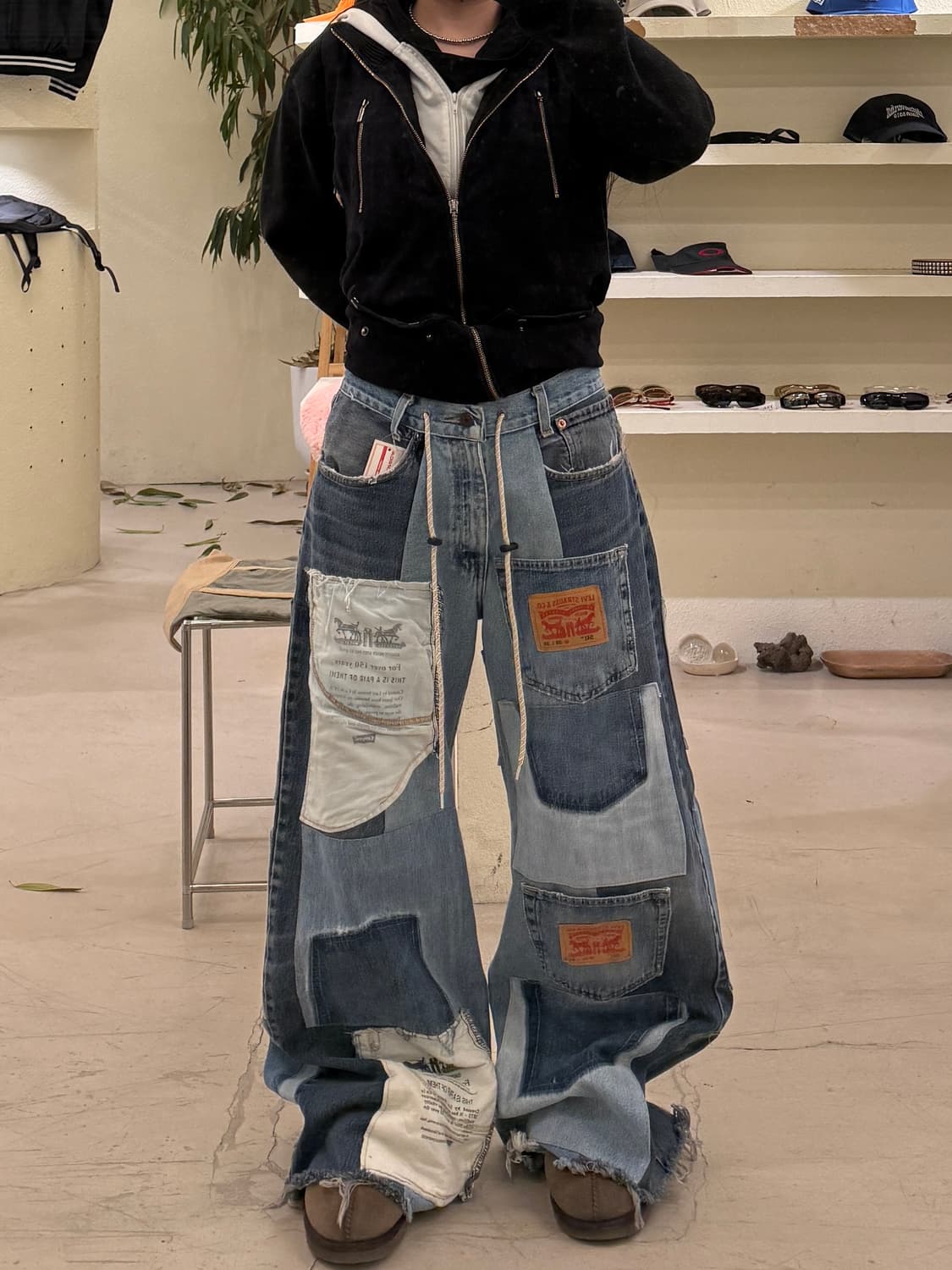 리바이스 리메이크 패치워크 데님 팬츠 U502 상품이미지1